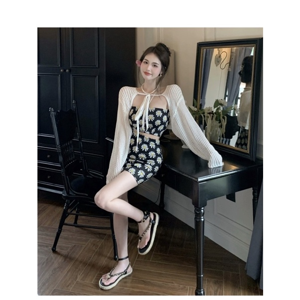 Áo cúp ngực hoa cúc có đệm mút gợi cảm thời trang nữ