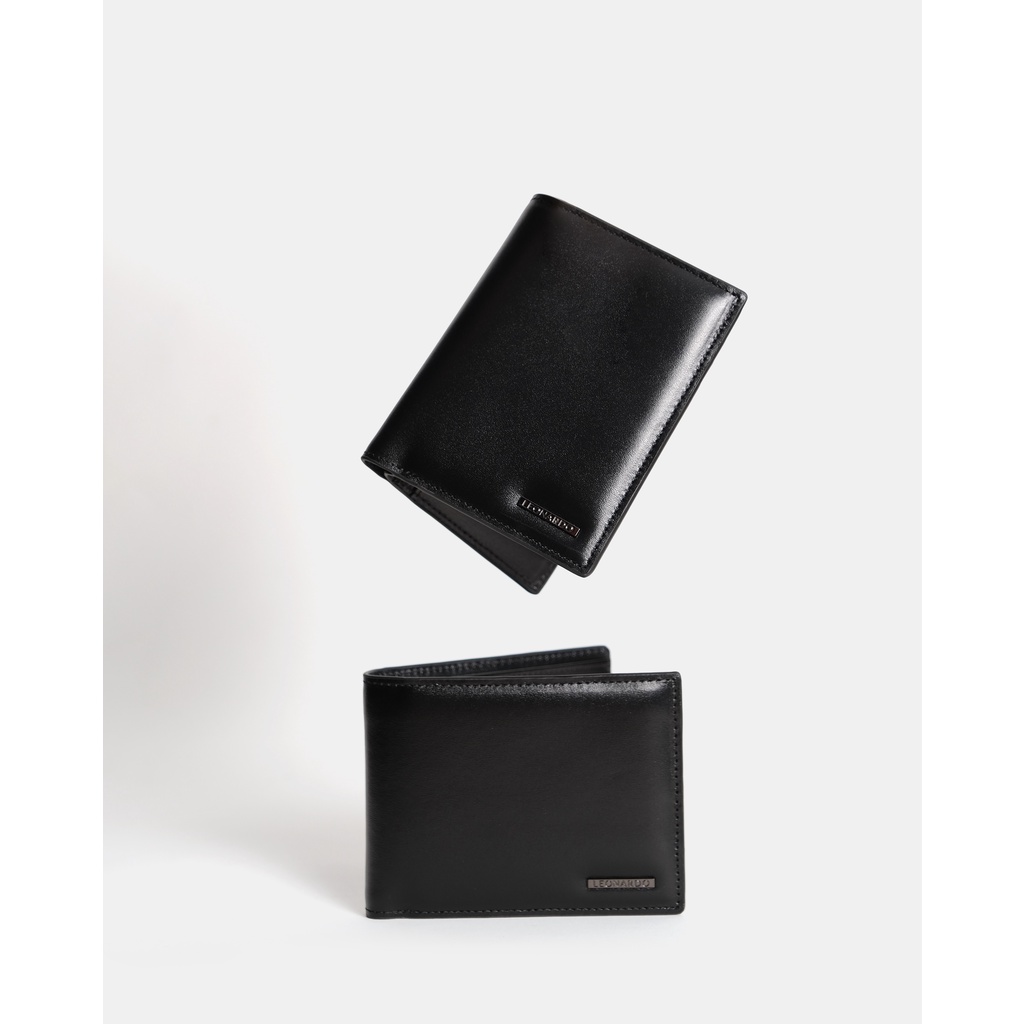 Ví Da Gập Ngang Nam Nữ Leonardo - Bifold Thomas Wallet - Da Nappa Mềm Bền Bỉ