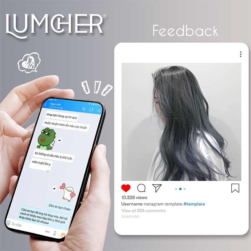 Thuốc nhuộm tóc Xám Khói giá rẻ tại nhà chính hãng Lumcher LC38
