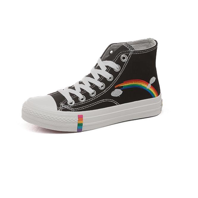 [Mã FAMAYWA2 giảm 10k đơn từ 50k] Giày cao cổ cầu vồng 2 màu đen trắng Mã CT150 | BigBuy360 - bigbuy360.vn