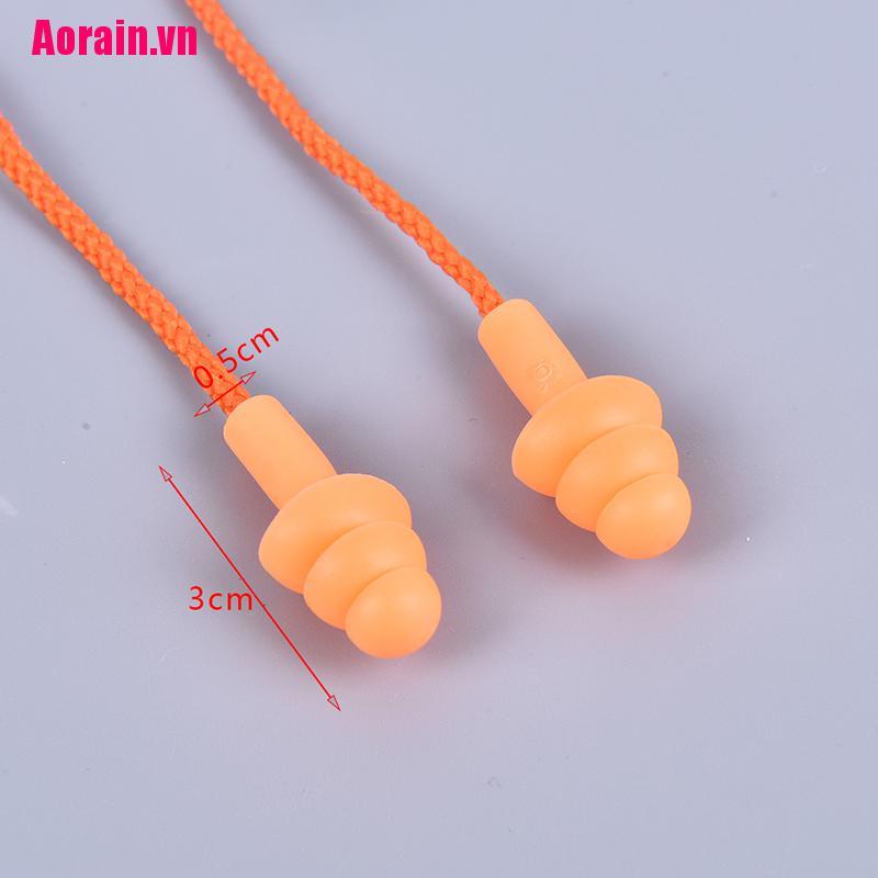 Nút bịt tai chống nước chống ồn bằng silicon có dây đeo tiện lợi