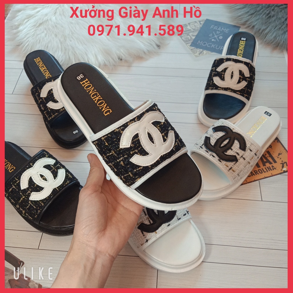 Dép Bánh Mì Dép Nữ Quai Ngang Dạ May X Đế 3 phân Siêu Nhẹ, Mềm Êm Cực Sang Chảnh (Kèm Ảnh Video Thật)