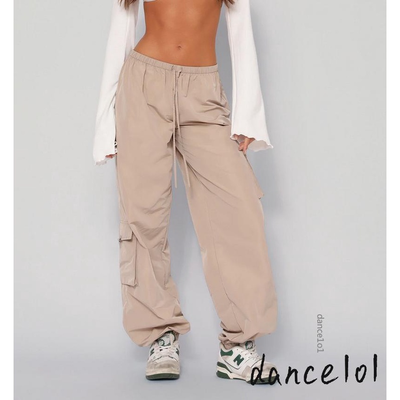 Quần Dài Ống Rộng Lưng Thun Rút Dây Màu Trơn Tùy Chỉnh 1O1 Cho Nữ