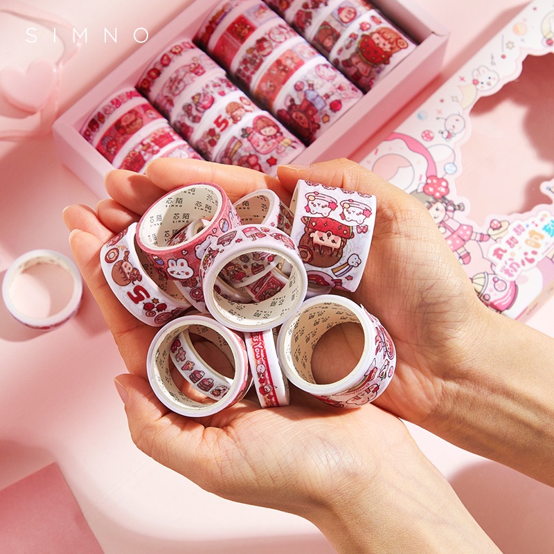 Hộp Sticker 20 Cuộn Băng Dán Nhiều Màu Dễ Thương - Hình Dán Trang Trí