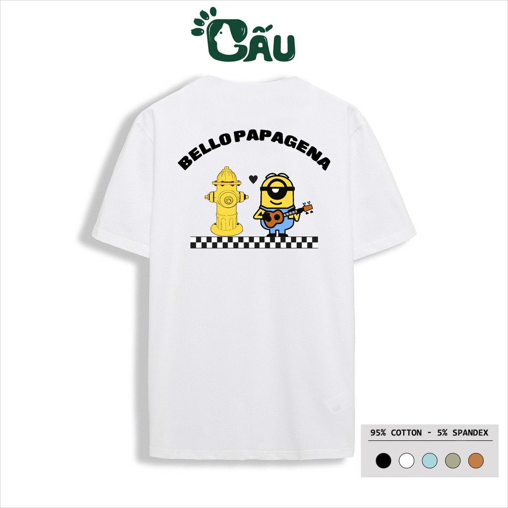 Áo thun nam GẤU 194 cổ tròn tay ngắn vải coton co dãn, dày dặn, form regular fit - Minion