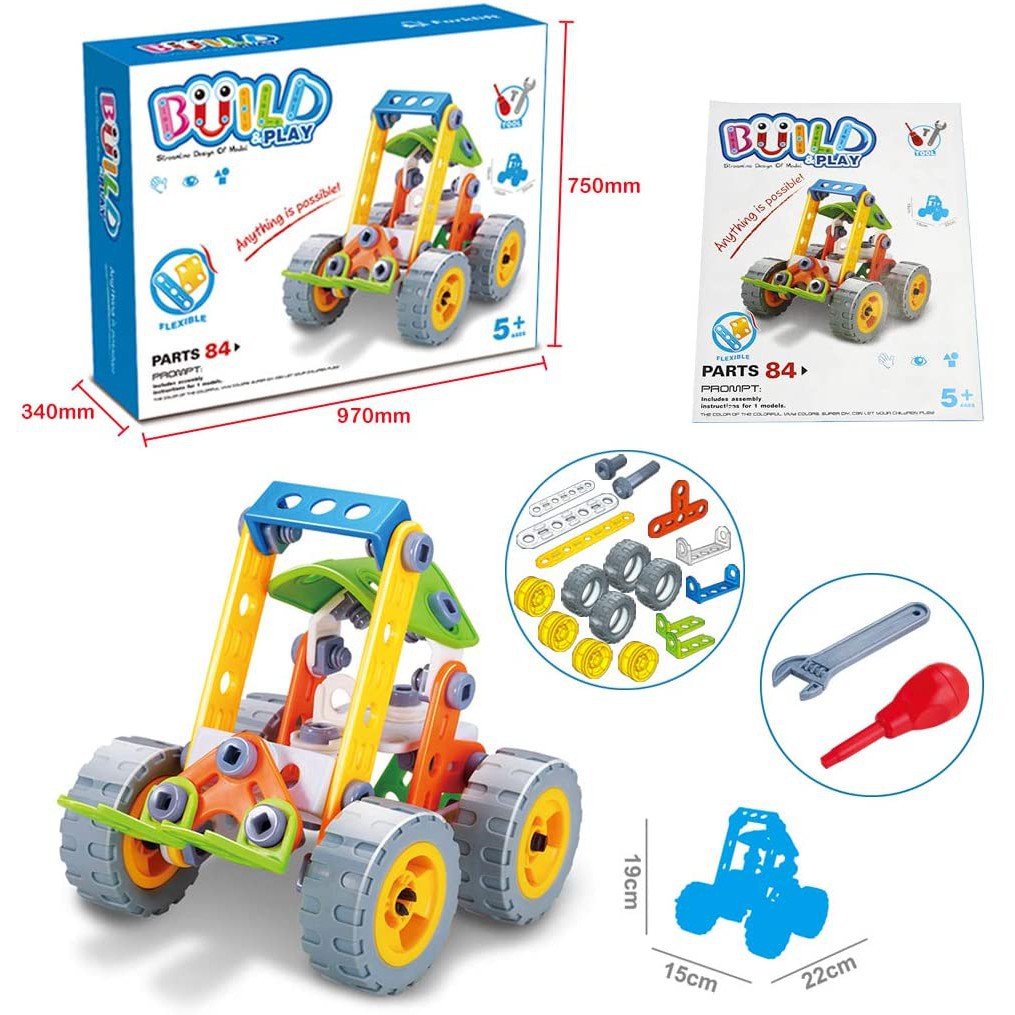 Đồ chơi lắp ghép xe mô hình cho bé giúp phát triển tư duy Build&Play - Toyshouse