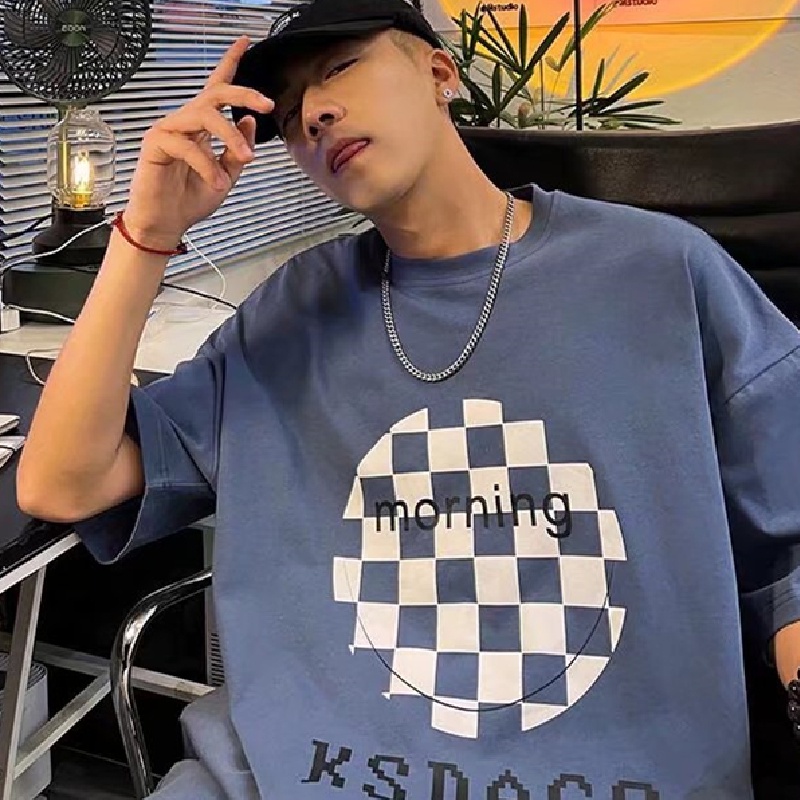 Áo Thun Tay Ngắn Cổ Tròn In Hình Thương Hiệu Thời Trang Cho Nam Size M-5XL