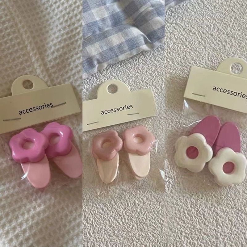 Màu Sắc Kẹp Tóc Mỏ Vịt Đính Hoa Màu Macaron Dễ Thương