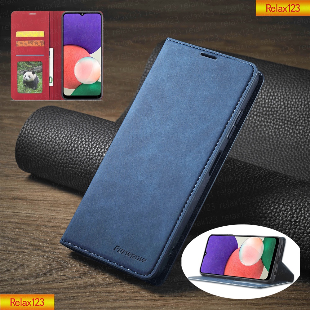 Vỏ cho Samsung Galaxy A12 M12 A22 M22 M32 A42 4G 5G Bao da lật Bao da điện thoại bảo vệ toàn diện Ví đựng thẻ Giá đỡ Stant Giá đỡ bằng da từ Flip Leather Vỏ mềm Vỏ mềm