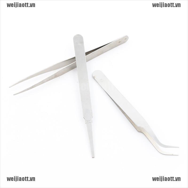Set 3 Nhíp Sửa Chữa Đồ Điện Tử Bằng Thép Không Gỉ