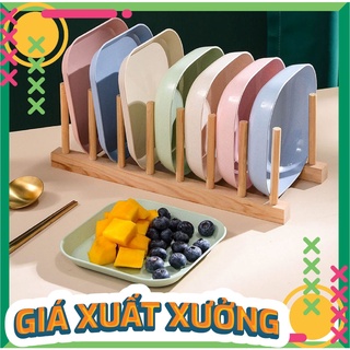 Set 8 chiếc đĩa lúa mạch mẫu mới tone màu pastel ngọt ngào / Combo đĩa 8 chiếc đĩa lúa mạch