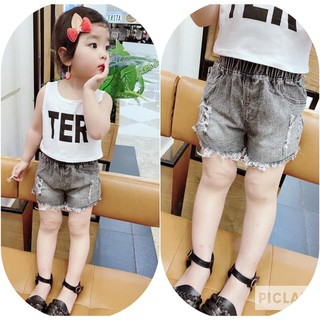 Quần Sooc Jean Cho Bé Gái  (Jean Mềm Size nhí 6-18kg)
