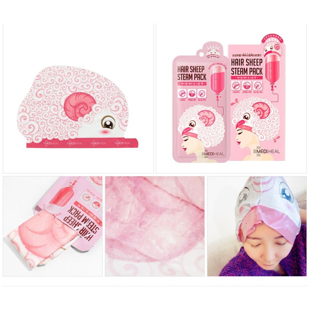 [MEDIHEAL VN] Mặt nạ Mediheal Hair Sheep Steam Pack 40g -  giúp phục hồi hư tổn, nuôi dưỡng tóc và da đầu