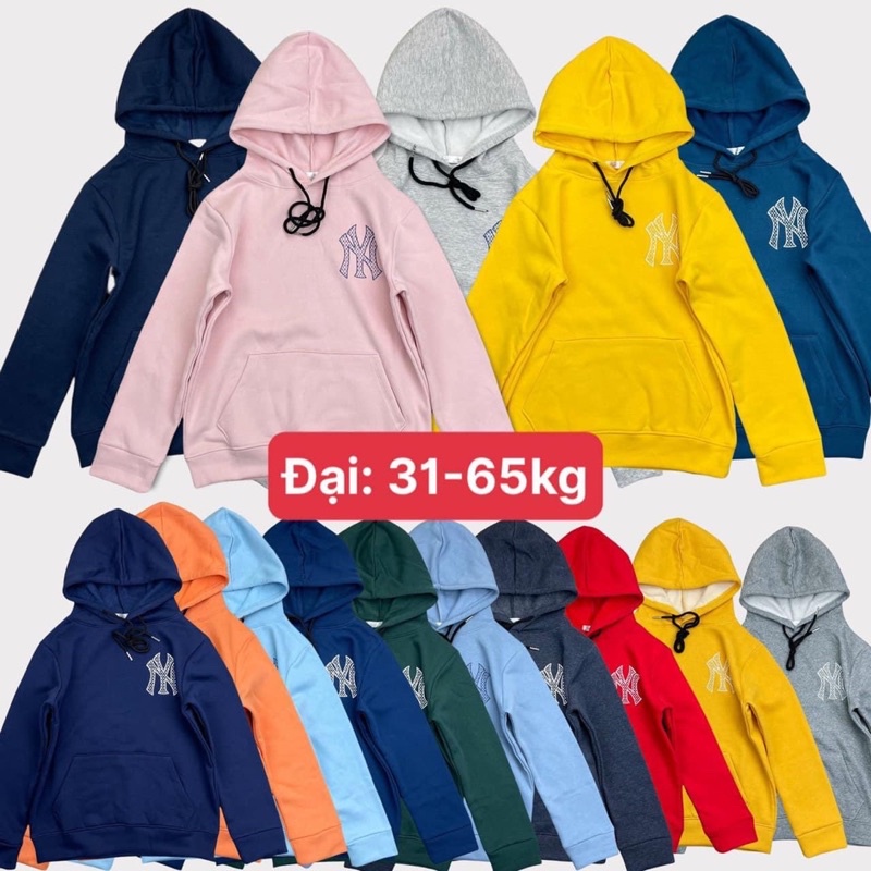 Áo hoodie nỉ bông bé trai, bé gái size 12 tuổi, 14 tuổi, 16 tuổi, 18 tuổi cho bé 39-65Kg