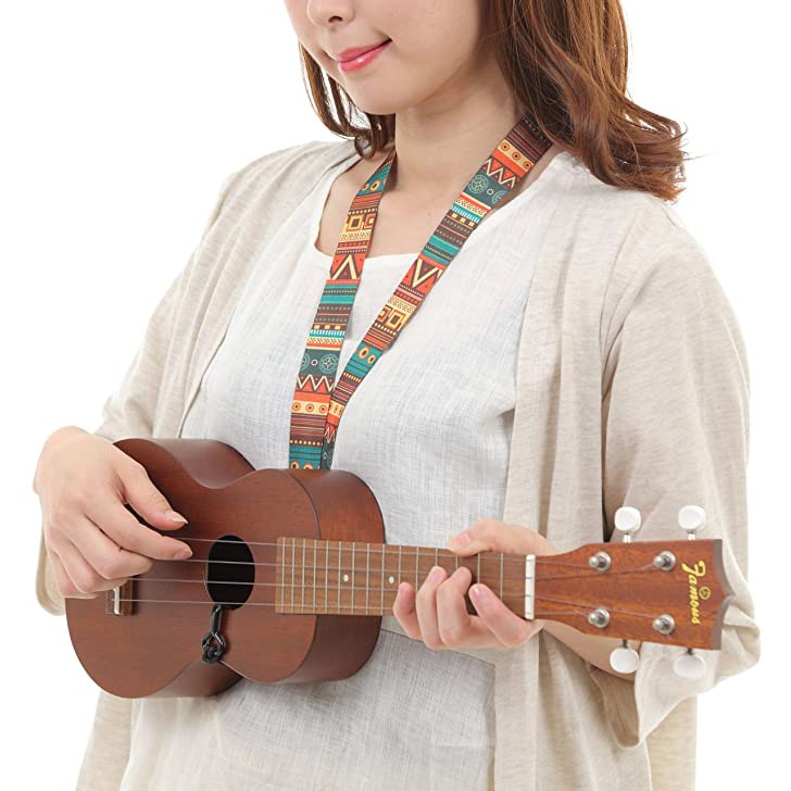 DÂY ĐEO ĐÀN UKULELE - GUITAR KHÔNG CẦN ĐỤC LỖ - HOẠ TIẾT THỔ CẨM