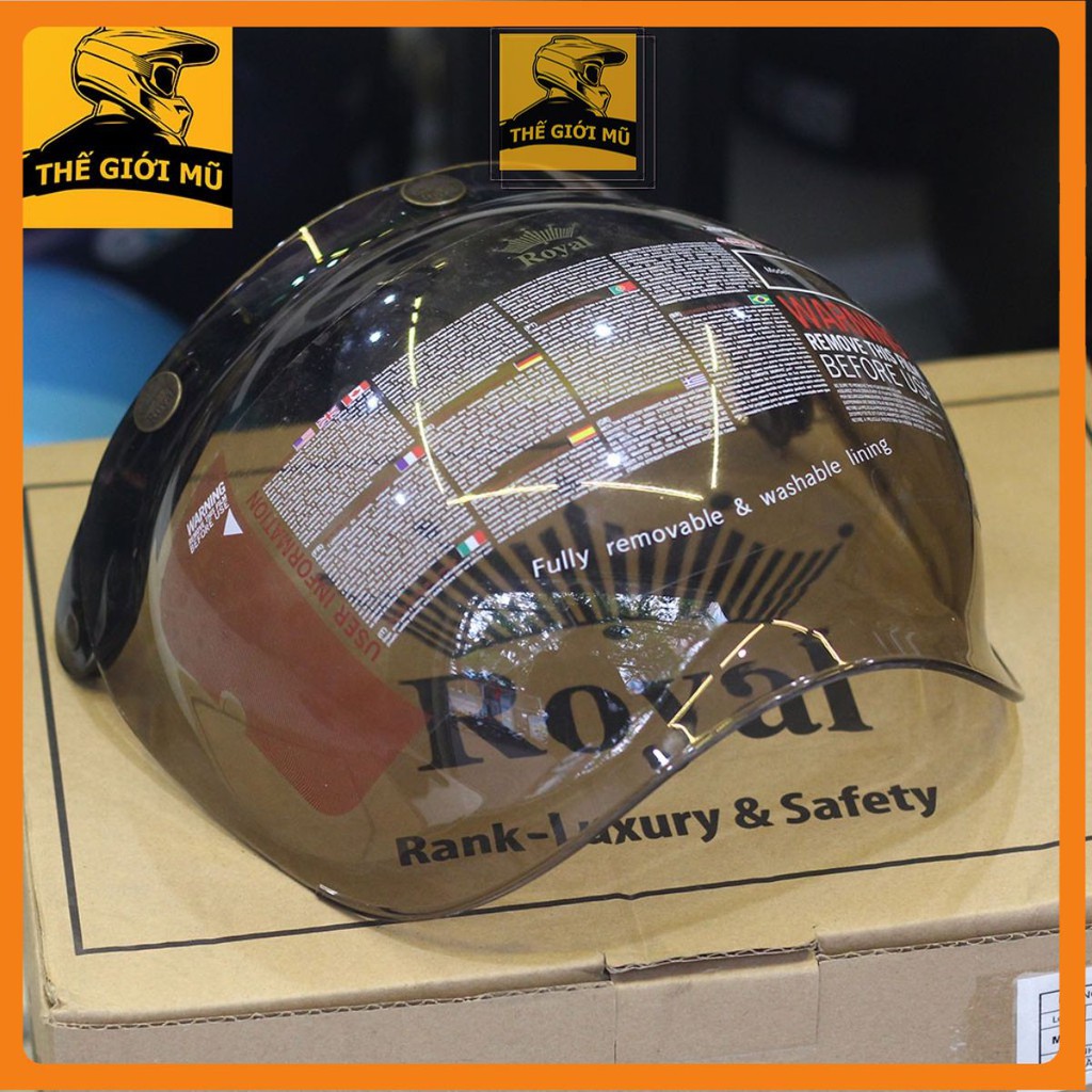 Kính Buble Royal màu khói dành cho mũ bảo hiểm chống bụi, gió