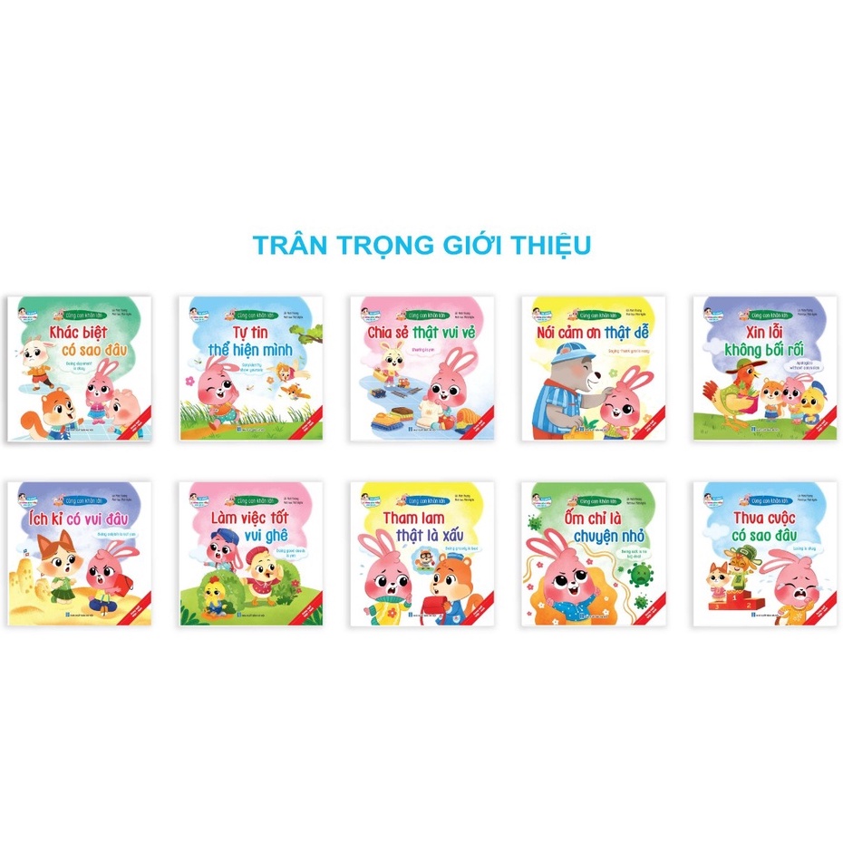 Sách - Bộ Ehon Cùng Con Khôn Lớn Giúp Bé Phát Triển Kĩ Năng Giao Tiếp Song Ngữ Việt Anh