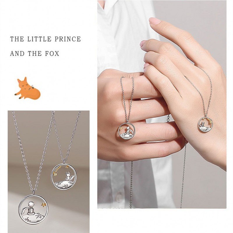 Cod Qipin Vòng cổ Dài Mặt Hình Cáo Hoàng Tử Bé Làm Quà Tặng Khoảng Cách Tình Yêu