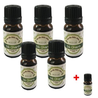 5 chai tinh dầu sả chanh đuổi muỗi eco oil 10ml (Tặng 1 chai 5ml)( giá siêu rẻ )