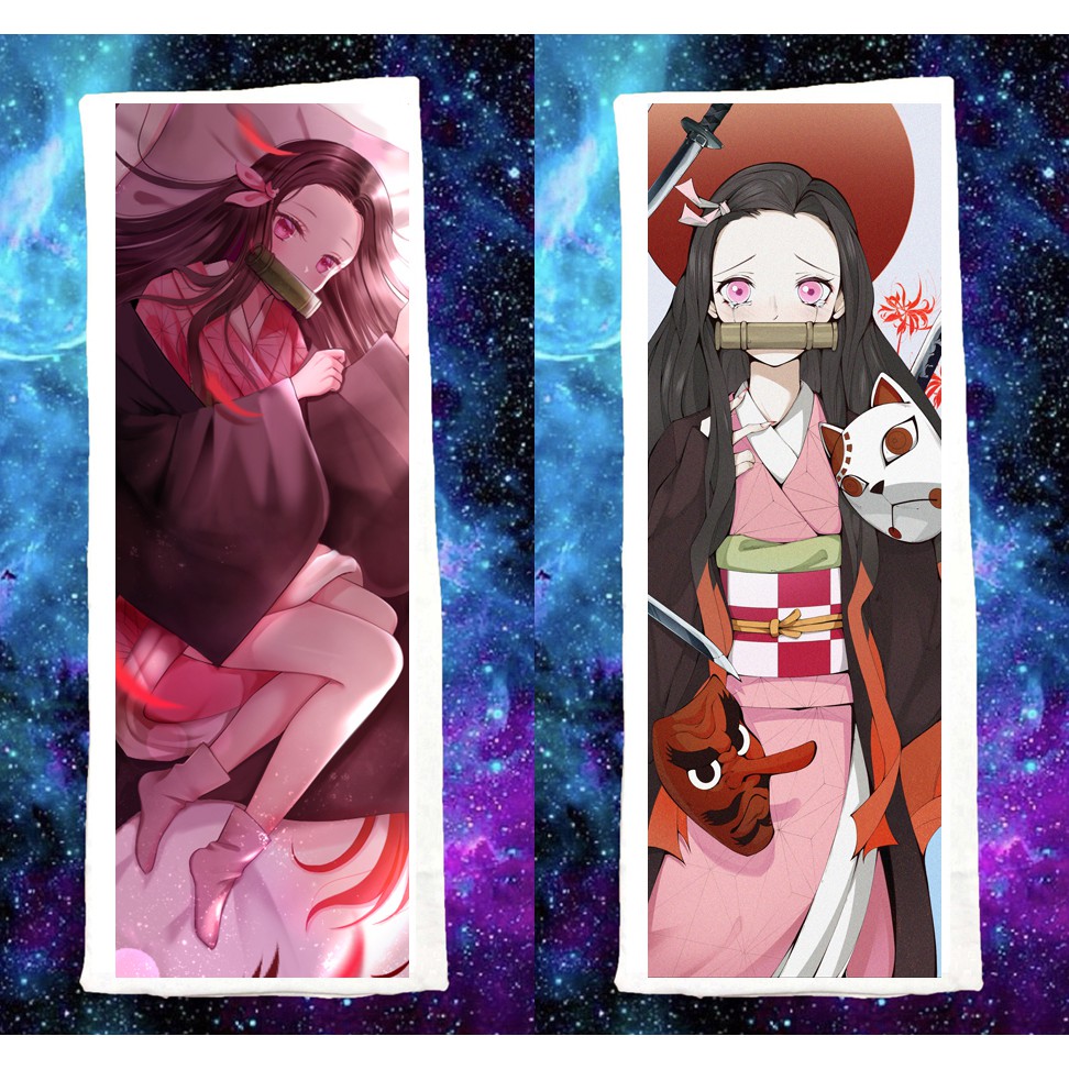 Gối ôm dài Kamado Nezuko-Kimetsu no Yaiba dài 1mx40cm có bông