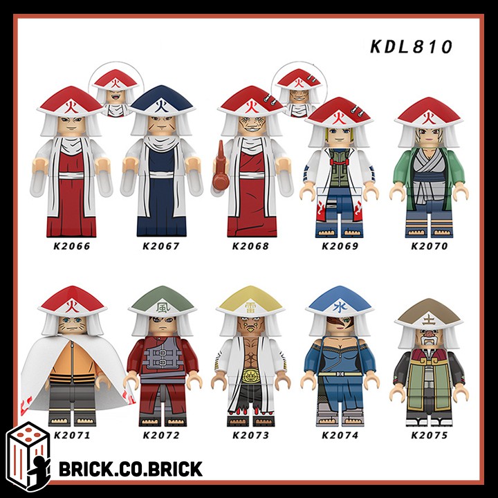 Lego Naruto Hokage Ashigaru Đồ Chơi Lắp Ráp Minifigure Naruto Madara Cửu Vỹ Sasuke Itachi KDL810