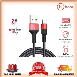 Dây Sạc Micro Usb💎SẠC NHANH+Chống Đứt💎Cáp Sạc Hoco X26 Chính Hãng Dài 1M - BH 12T
