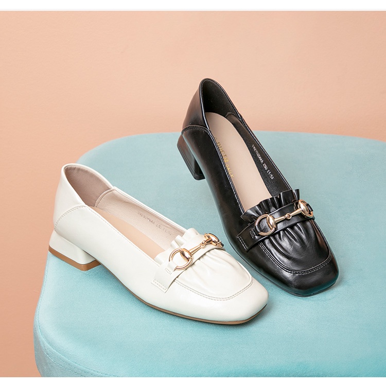 [Sẵn be size 36] Giày da Dusto mẫu mới đơn giản, gót 3cm