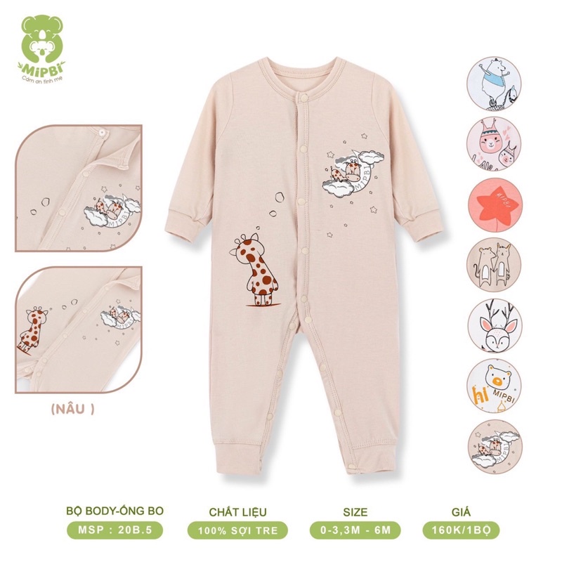 MIPBI - Body vải sợi tre bamboo cho bé