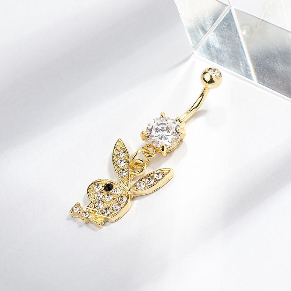 Khuyên Rốn Hình Thỏ Bằng Thép Không Gỉ Phong Cách Vintage Thanh Lịch Cho Nữ MXGOODS