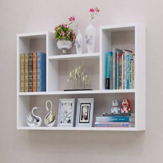 Kệ sách gỗ treo tường hình chữ U màu trắng, đen, vân gỗ - HOME DECOR