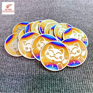 Tem titan logo mèo may mắn trang trí xe máy