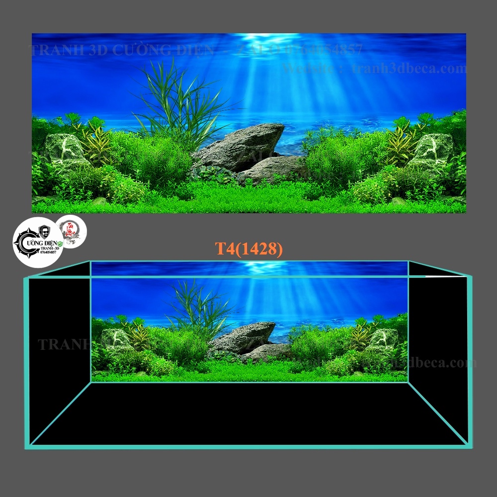 Tranh 3d dán bể cá trang trí bể cá nhiều kích thướt chọn lựa-Decal dán hồ cá 3D siêu đẹp_ giá rẻ