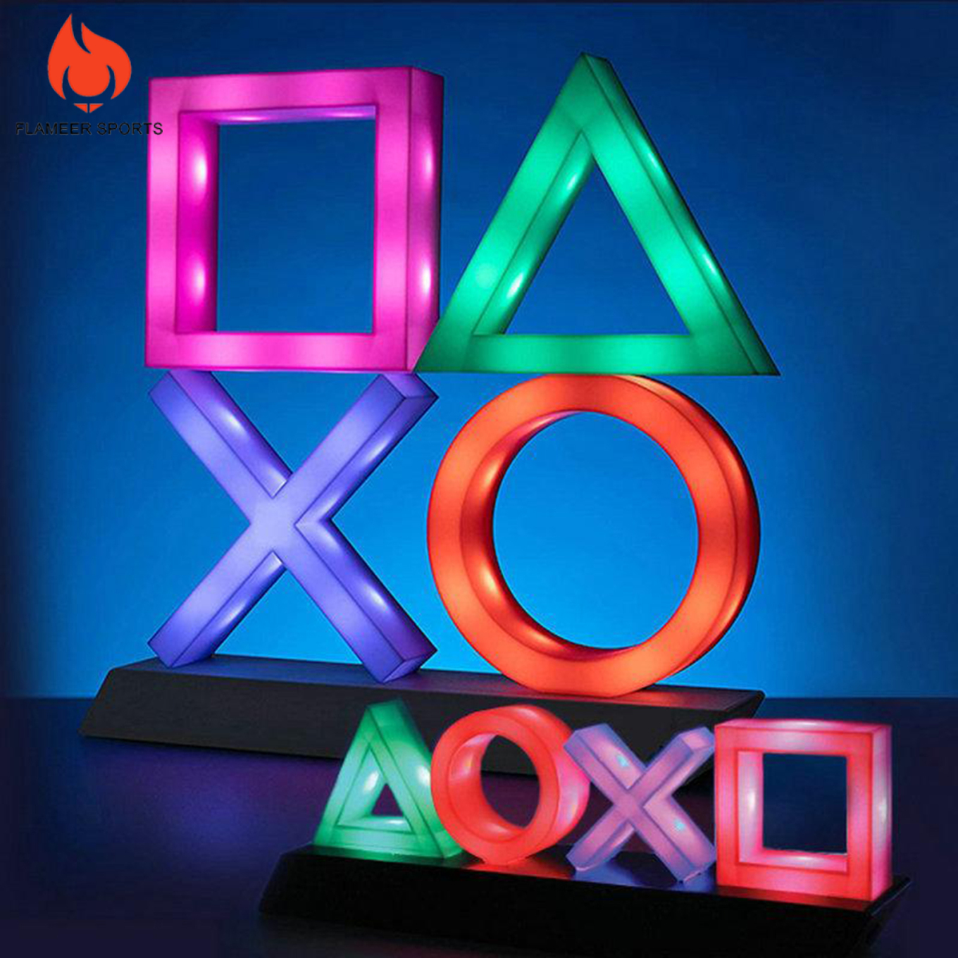 Flameer Sports Playstation Sign Voice Control Game Icon Light Dimmable Lamp Decor Ornament