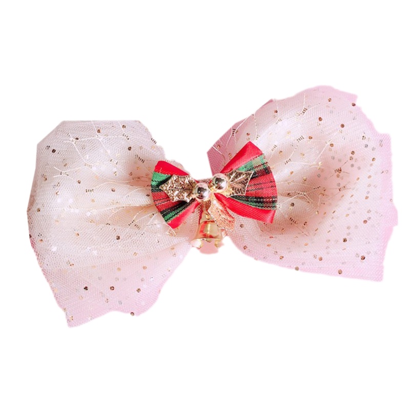 Kẹp Tóc Hình Nơ Lưới Đính Kim Sa Lấp Lánh