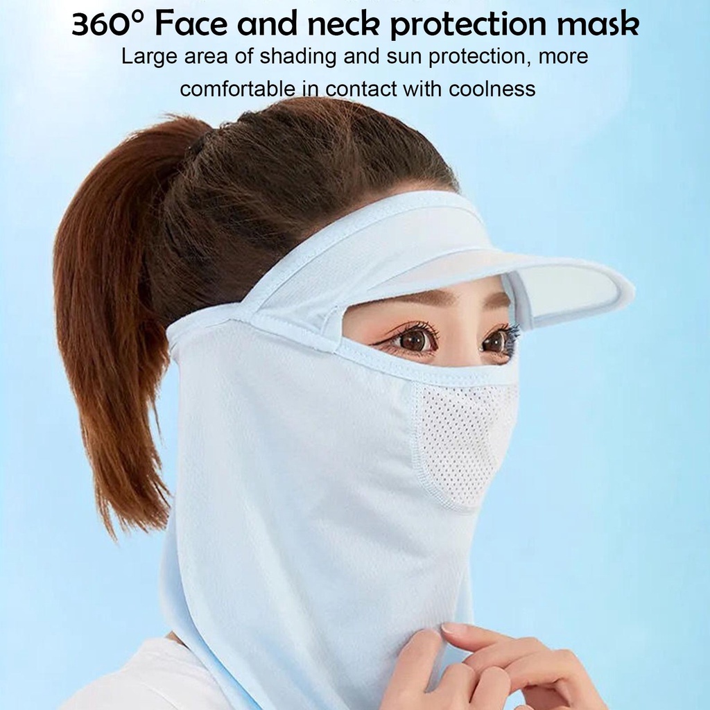 Mũ Chống Nắng Kèm Khẩu Trang Lụa Lạnh Thoáng Khí Thời Trang Mùa Hè G4L7
