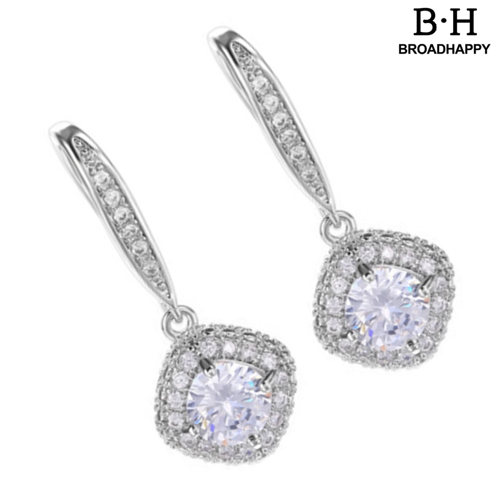 Khuyên Tai Móc Câu Dáng Dài Đính Đá Zircon Sang Trọng