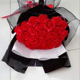 Bó hoa hồng sáp màu đỏ 20 bông (ảnh thật) ( giá sỉ )