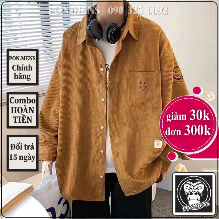 Áo sơ mi nhung tăm nam nữ unisex màu cam cao cấp 03 pon.mens