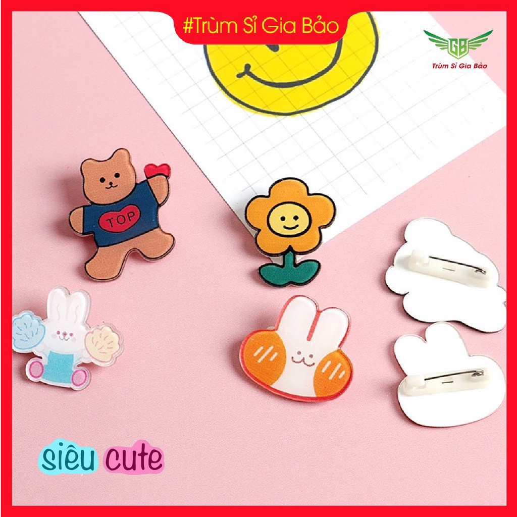 Sticker gắn balo ulzzang sinh viên, huy hiệu cài cặp học sinh, ghim cài phụ kiện ba lô, túi, mũ, nón hoạt hình dễ thương