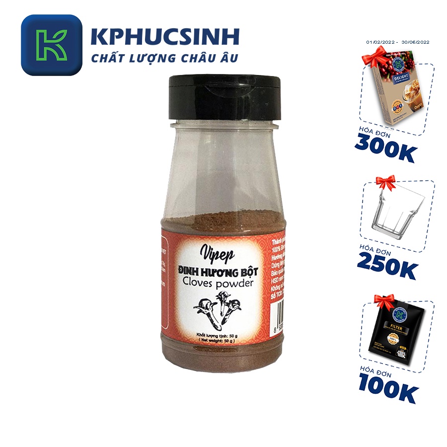 Bột đinh hương Vipep 50g KPHUCSINH - Hàng Chính Hãng