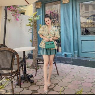 Sét chân váy + áo hoa sang chảnh