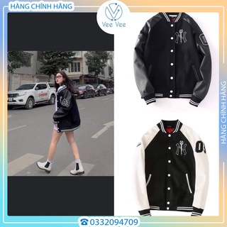 [BEST SELLER] ÁO KHOÁC MLBNY BOMBER BASIC TAY DA - ÁO VARSITY NAM NỮ UNISEX - HÀNG CHÍNH HÃNG