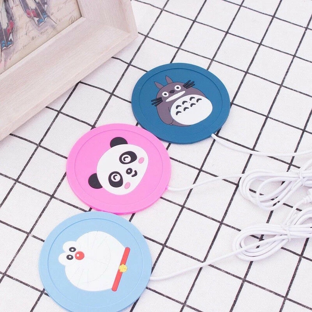 Đế hâm nóng cốc cà phê bằng silicon hình hoạt hình dễ thương tiện dụng