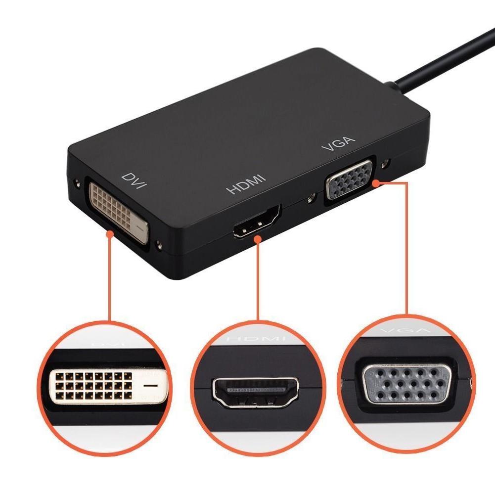 Cổng Mini Display Port sang DVI VGA Bộ chuyển đổi HDMI 1080P tương thích với MacBook Pro / Air