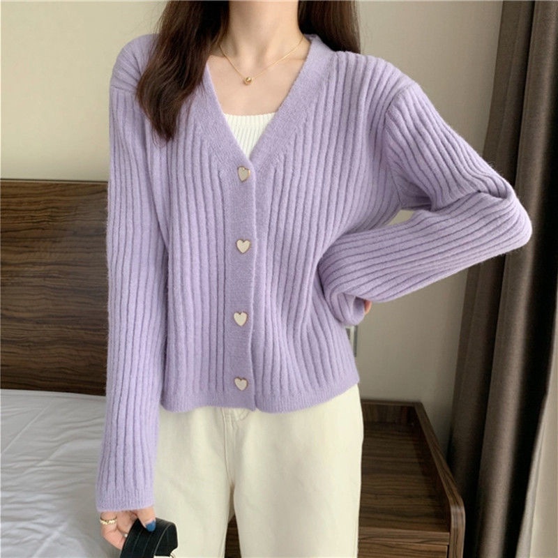 Áo Khoác Cardigan Dệt Kim Tay Dài Thiết Kế Mới Thời Trang Dành Cho Mùa Thu
