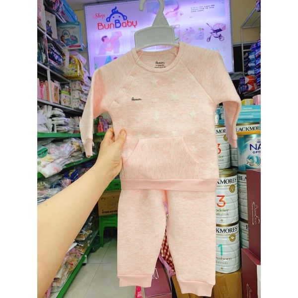 Bộ quần áo dài tay trần bông cúc vai Avaler cho bé