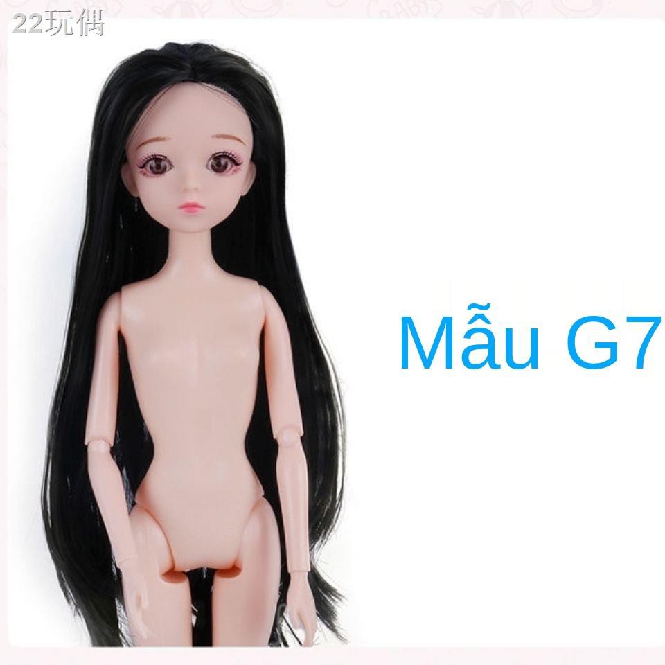 R30cm Mắt mô phỏng 3D Barbie girl Dress Up Toy Princess 6 Các khớp 12 Cơ thể Em bé khỏa thân