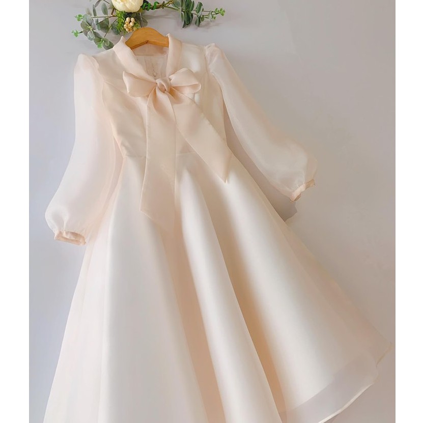 Đầm dự tiệc buộc nơ cổ dáng xòe sang trọng bậc nhất [KÈM ẢNH THẬT] | BigBuy360 - bigbuy360.vn