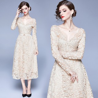 Đầm ren tay dài thời trang dành cho nữ