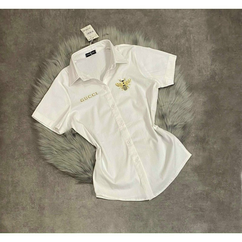 ÁO SƠ MI NGẮN TAY CHÚ ONG HÌNH THẬT